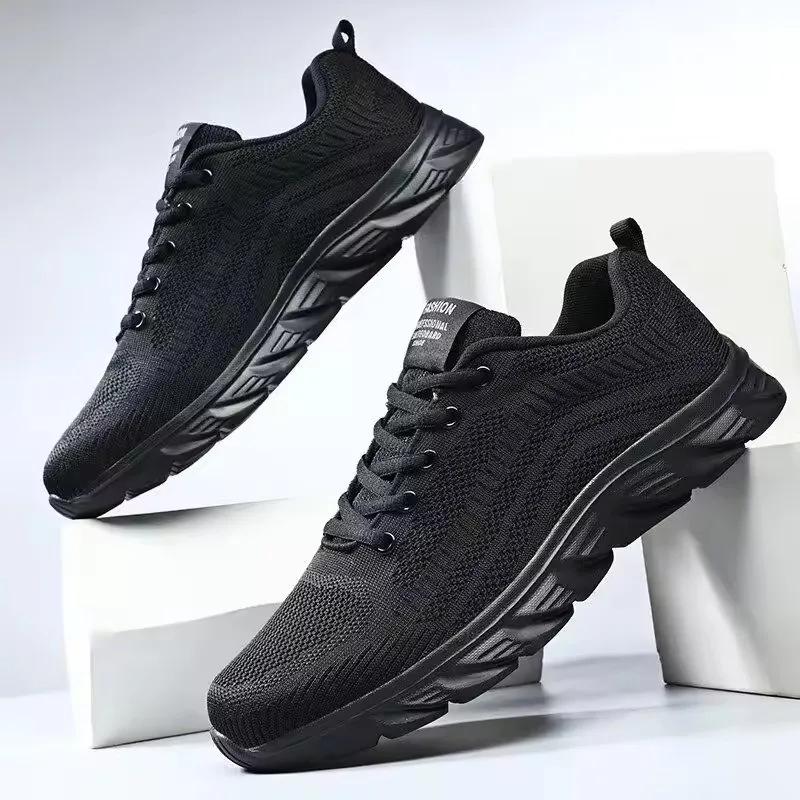 Chaussures sport homme maille respirante lacets baskets course jogging tennis marche taille 39-46
