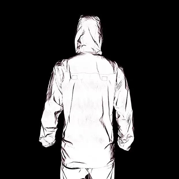 WOSAWE Veste entièrement réfléchissante avec capuche Coupe-vent imperméable haute visibilité Hommes