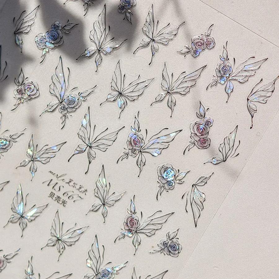 Gelée papillon 5D Nail Art autocollant strass cristal charmant brillant insectes animaux bricolage a