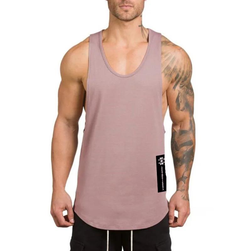 Marque Gym Sport vêtements coton Singlets musculation Stringer débardeurs hommes Fitness chemise Mus