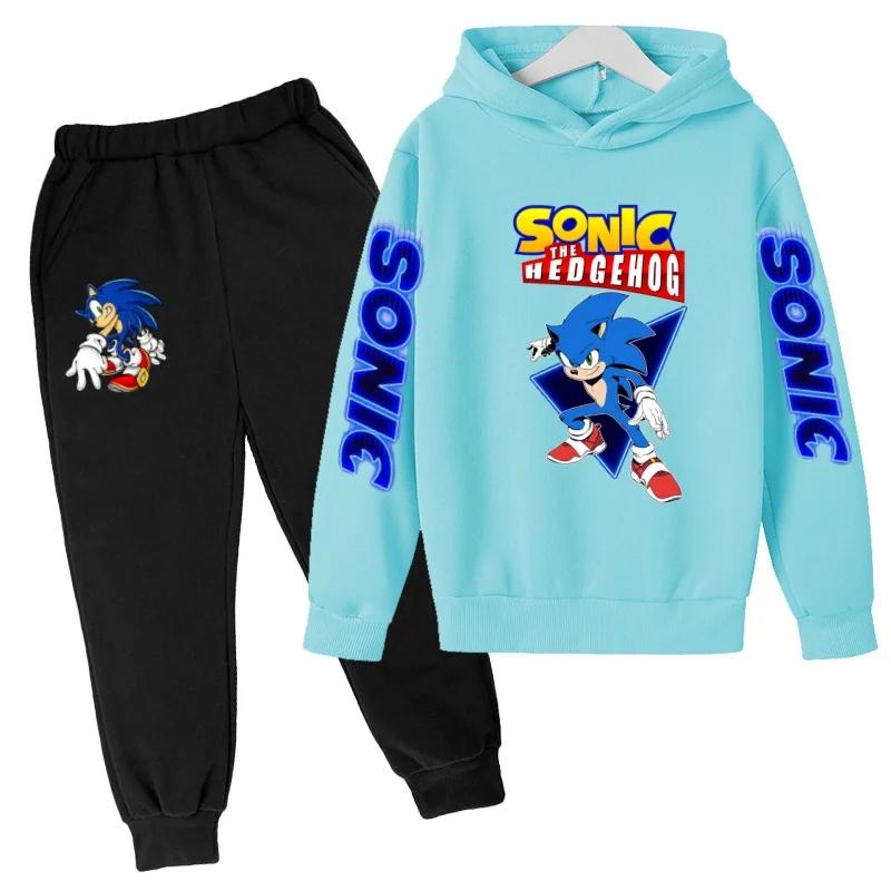 Vêtements Supersonic pour enfants, sweat-shirt bleu, manteau + pantalon, ensemble deux pièces à capu