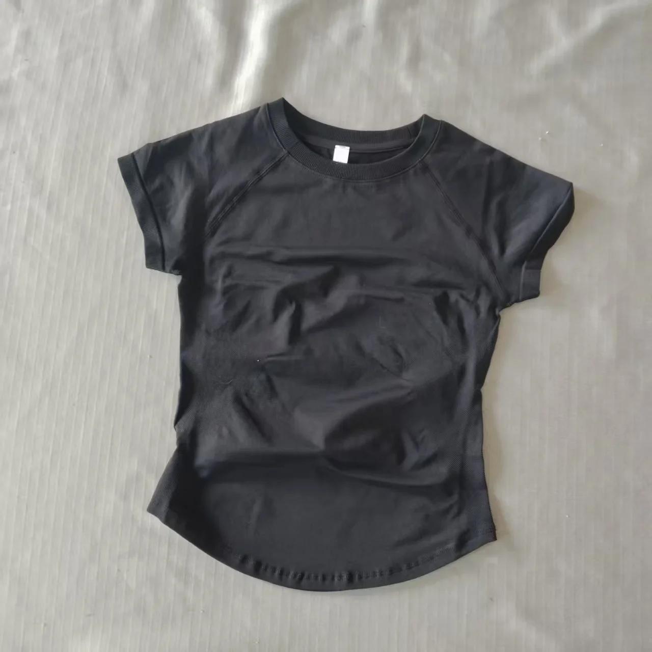 Haut de sport à manches courtes D LOGO Impact, vêtement de yoga sans couture, t-shirt de fitness pou