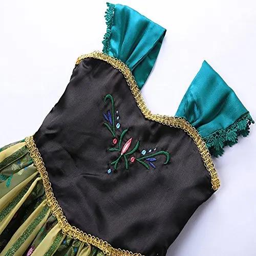 Robe de Couronnement Anna Exquise 2026 pour Tout-Petits, Robe de Princesse Reine des Neiges pour Hal