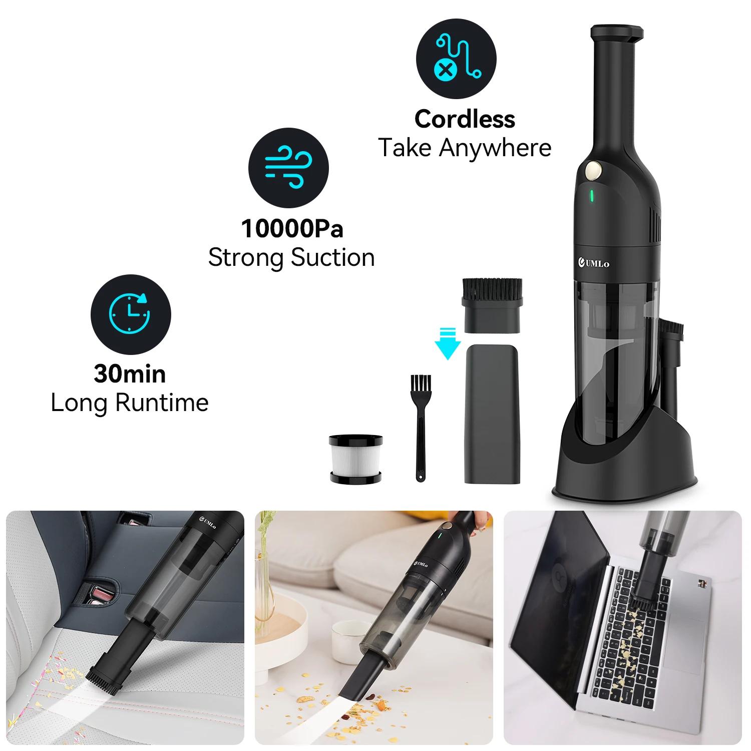 UMLo Petit aspirateur à main, aspirateur de voiture rechargeable avec 30 minutes d'autonomie, aspira