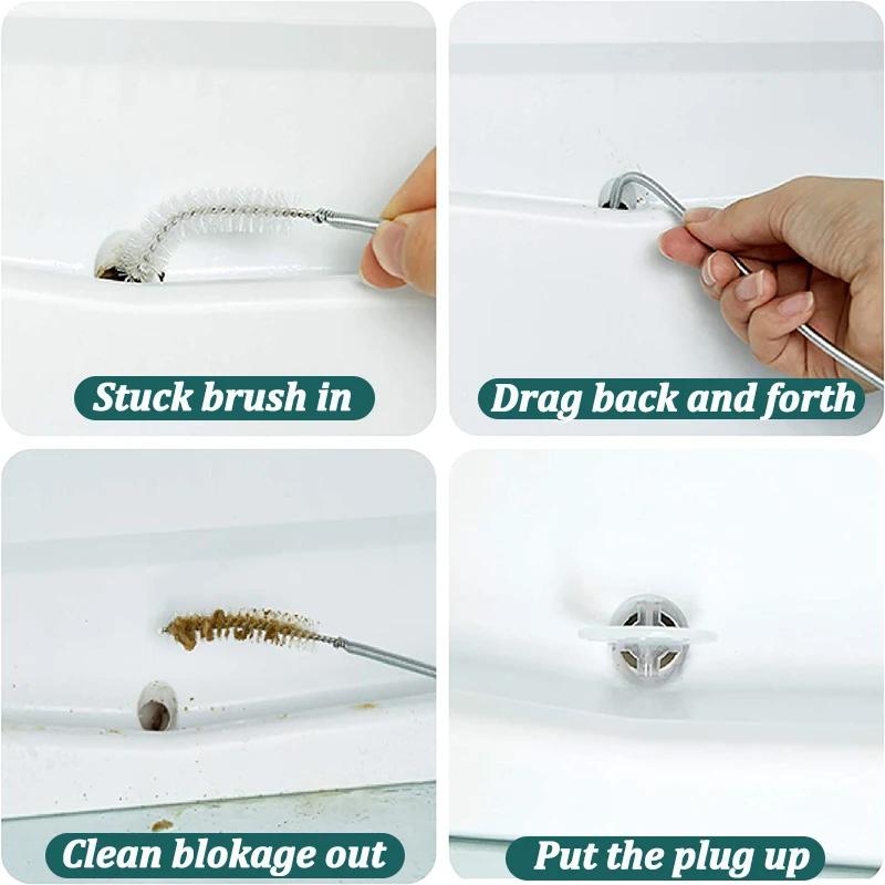 Dissolvant de bouchons de trou de vidange de réfrigérateur, outils de nettoyage de drague, brosse de