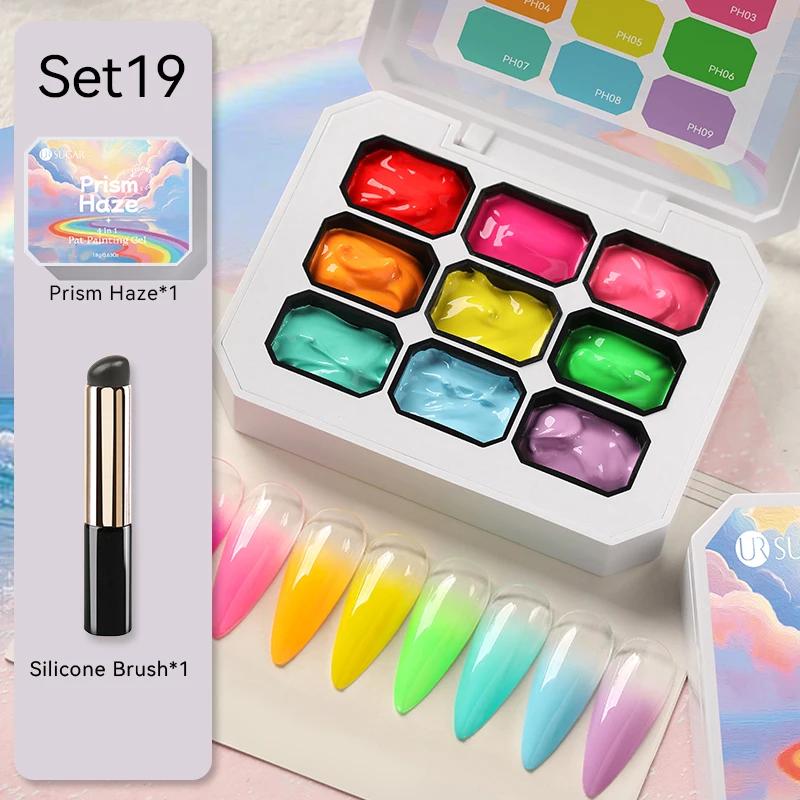 UR SUGAR 4 en 1 Pat peinture Gel vernis à ongles ensemble 9 couleurs Semi Permanent tremper UV LED o