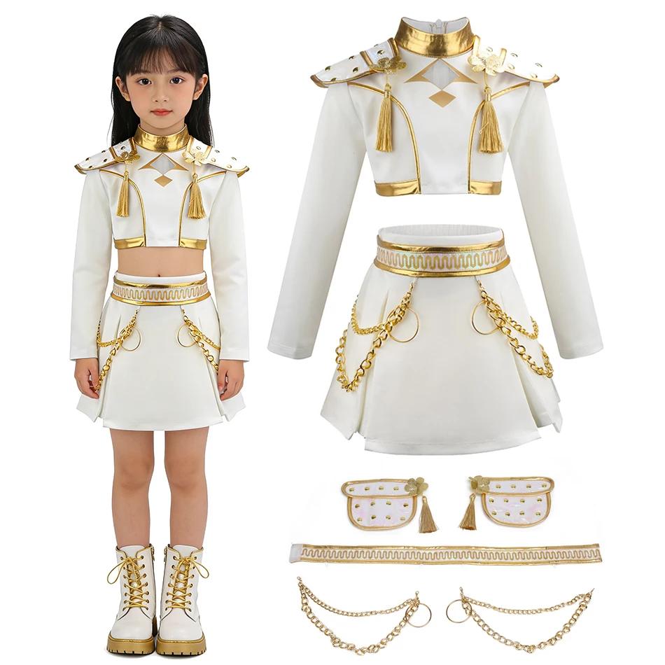 Costume de fête d'halloween de Style K-POP pour enfants, tenue de spectacle idole avec haut et jupe