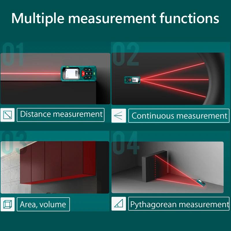 INKERSI-Télémètre laser numérique, ruban à mesurer, télémètre à roulette numérique, haute précision,