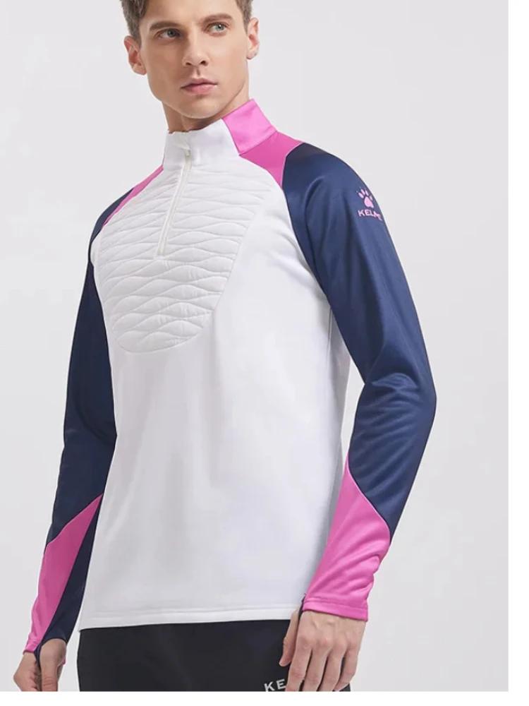 Kelme homme Football entraînement demi pull zippé matelassé sport contraste couleur pull