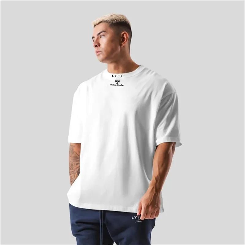 Japon et royaume-uni coton chemise de Sport Sport Fitness ample grande taille M-XXXL t-shirt hommes