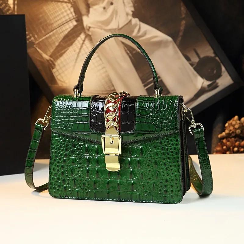 Nouveau sac à main en cuir motif crocodile pour femme 2026, sac messager, petit sac à bandoulière