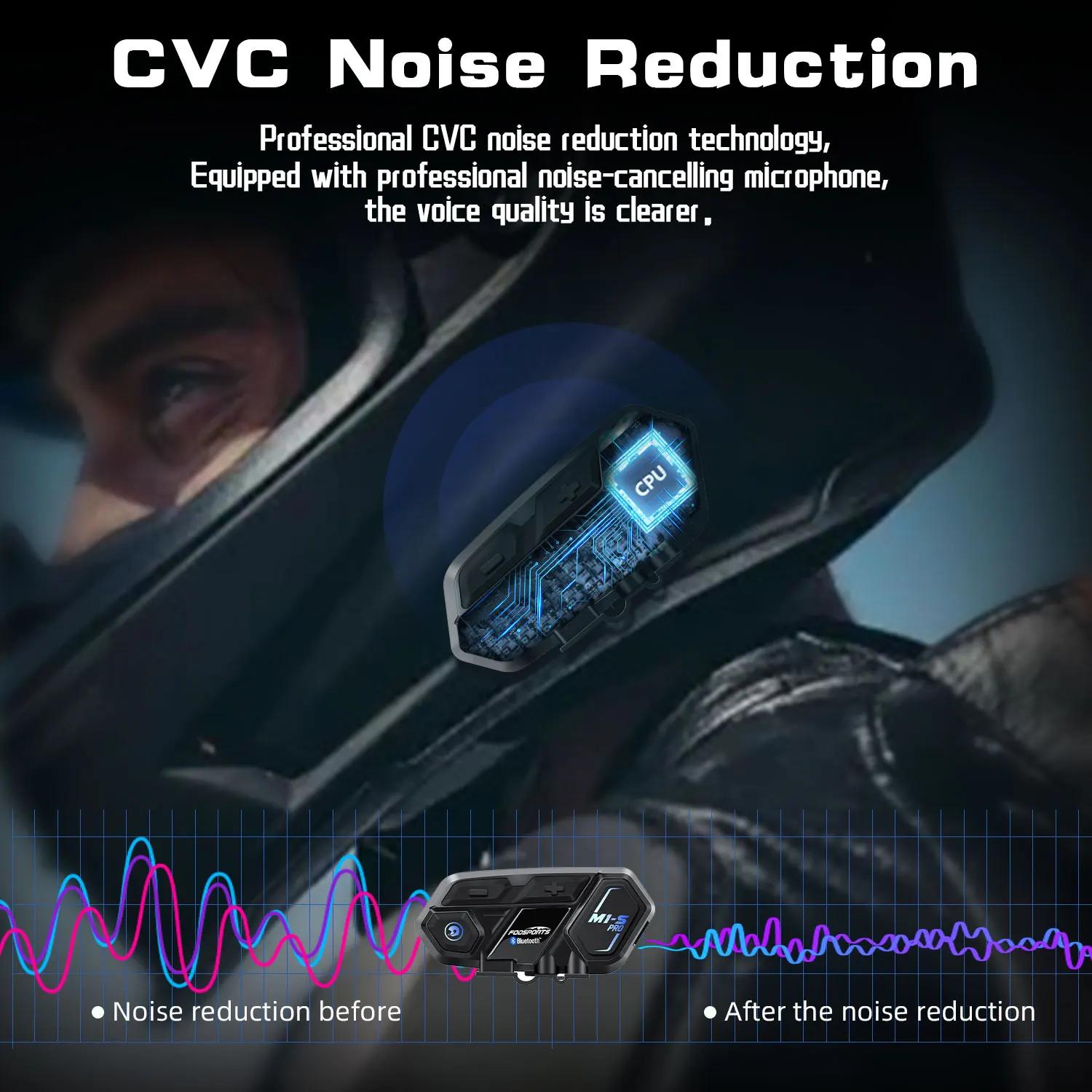 Fodsports M1S Pro 8 coureurs 2000m Moto Interphone casque casque Interphone Bluetooth Intercomunicad