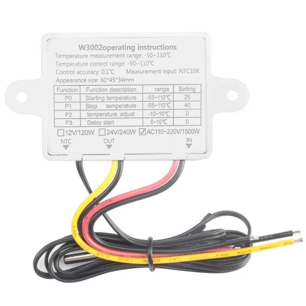 W3002 110V 220V LED régulateur de température numérique Thermostat thermorégulateur capteur compteur