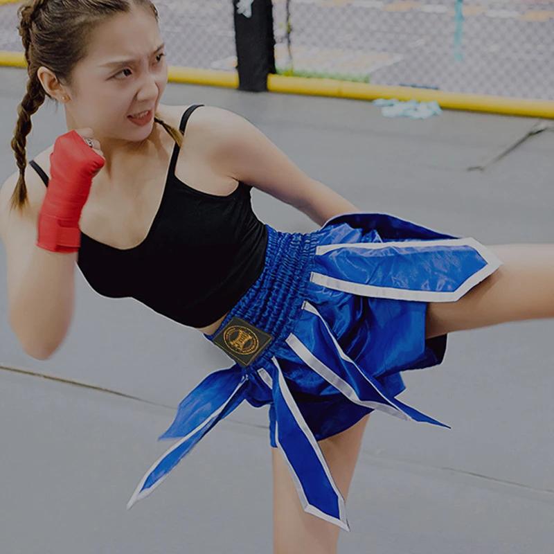 Shorts de combat Lotus avec motif ruban, pantalon de combat Sanda Muay Thai, pour entraînement de bo