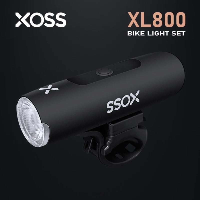 XOSS XL400 800 Feu de vélo en aluminium Phare de vélo Lampe de poche Guidon Chargement USB VTT Feu a