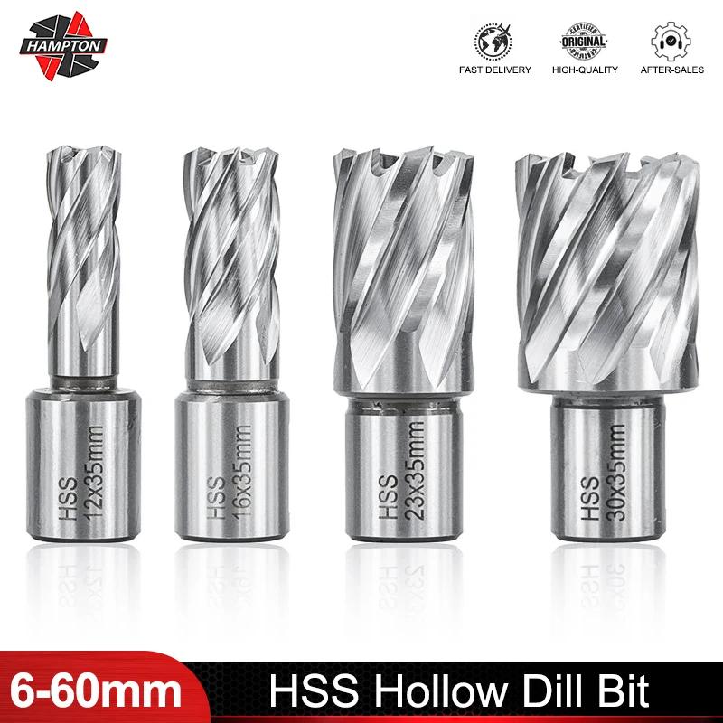 Coupe-trou HSS 6-60mm, tige Weldon, foret creux, foret à noyau HSS pour outils de perçage du métal,