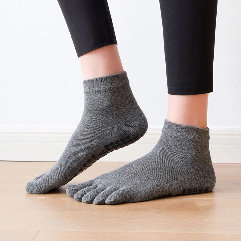 Chaussettes Pilates Yoga antidérapantes silicone cinq orteils respirantes - Fitness