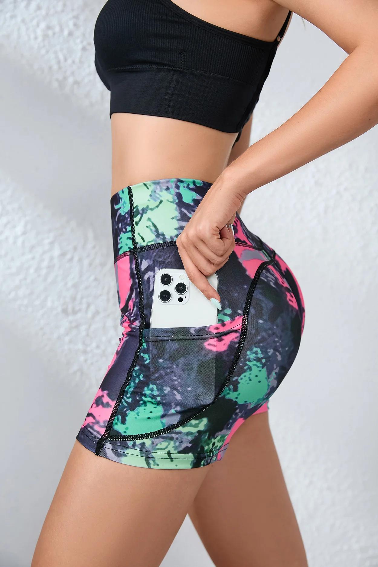 Short de yoga pour course à pied pour femme, pantalon de fitness avec poche pour rehausser les hanch