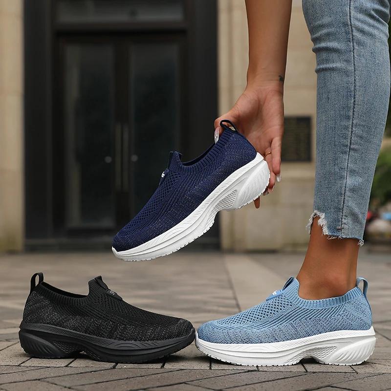 Femmes maille large dernière chaussure respirant doux baskets anti-dérapant résistant à l'usure en p