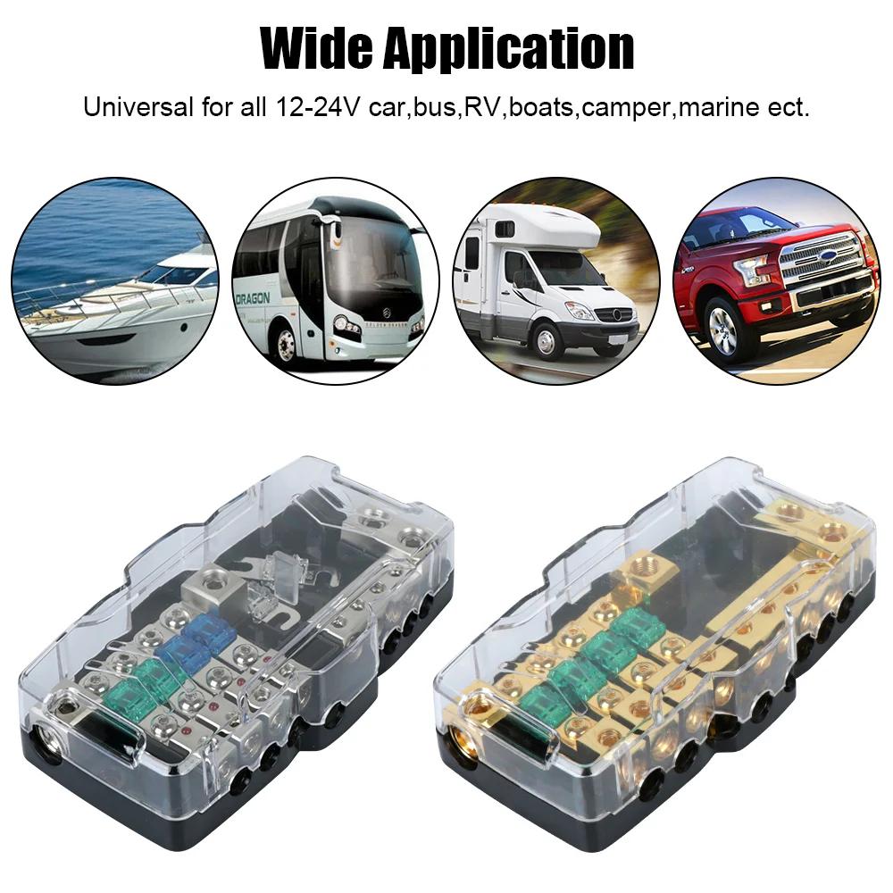Système Audio pour moto 24V 12V, boîte à fusibles stéréo, séparateur avec lames de fusible 30A 60A,