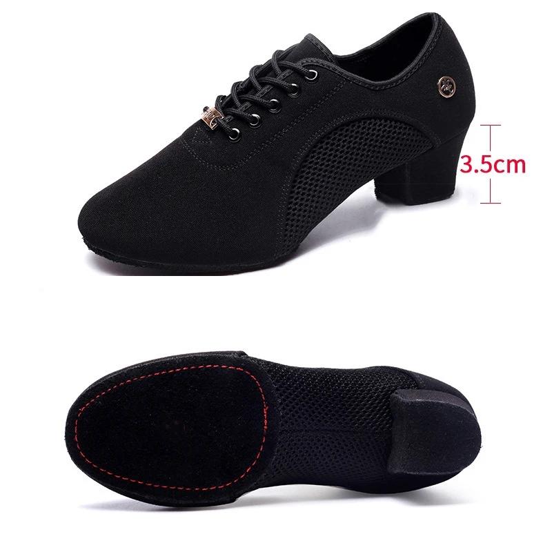 Chaussures de danse noires modernes pour femmes, chaussures de danse Salsa pour garçons, chaussures