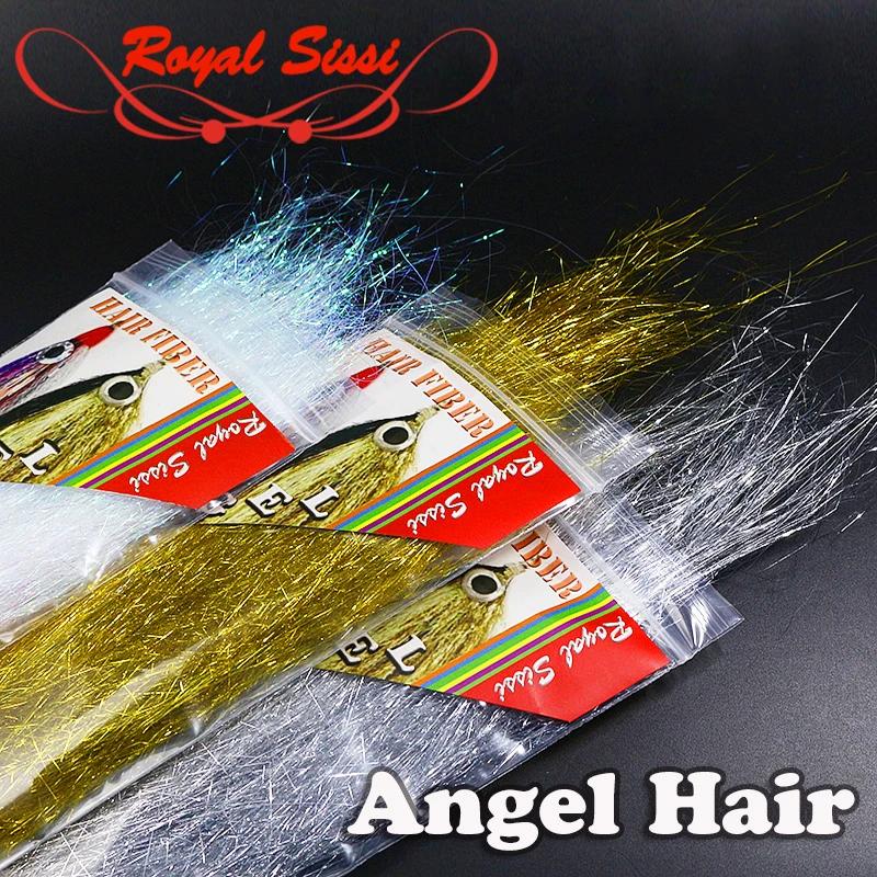 1 paquet de cheveux d'ange de couleur nacré/doré/argent, guirlandes mylar fines et déchiquetées, mat