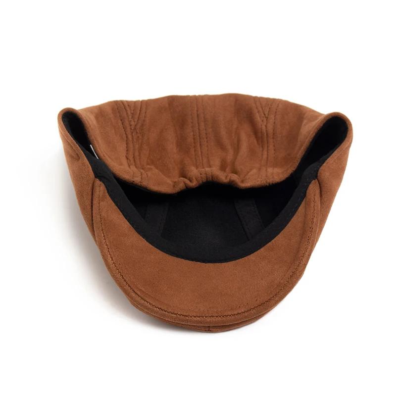 Béret en daim pour hommes et femmes, mode Vintage, chapeau de journal, casquette à visière plate déc