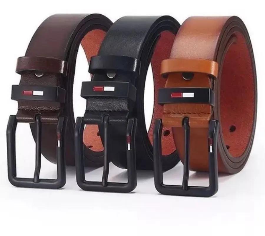 Ceinture en cuir PU pour homme 120CM X 3.8CM avec boucle carrée en alliage, style décontracté et pro