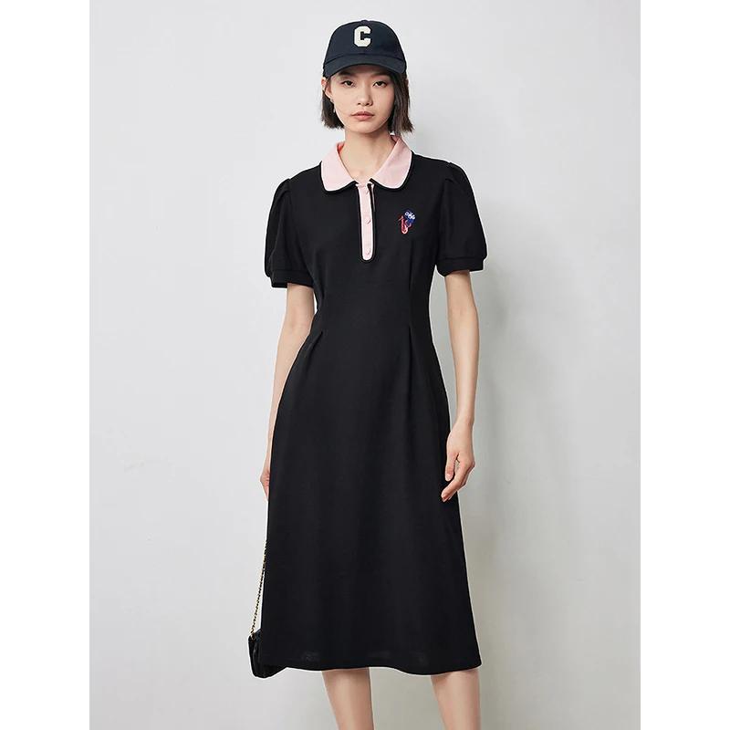 Robe de style académique pour femmes, jupe polo mi-longue, été, nouveau, 2024
