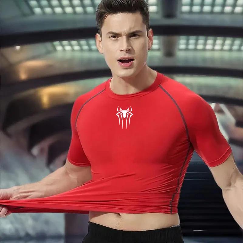 Haut sport chemise de course hommes T-shirt Fitness T-shirt court séchage rapide travailler collants