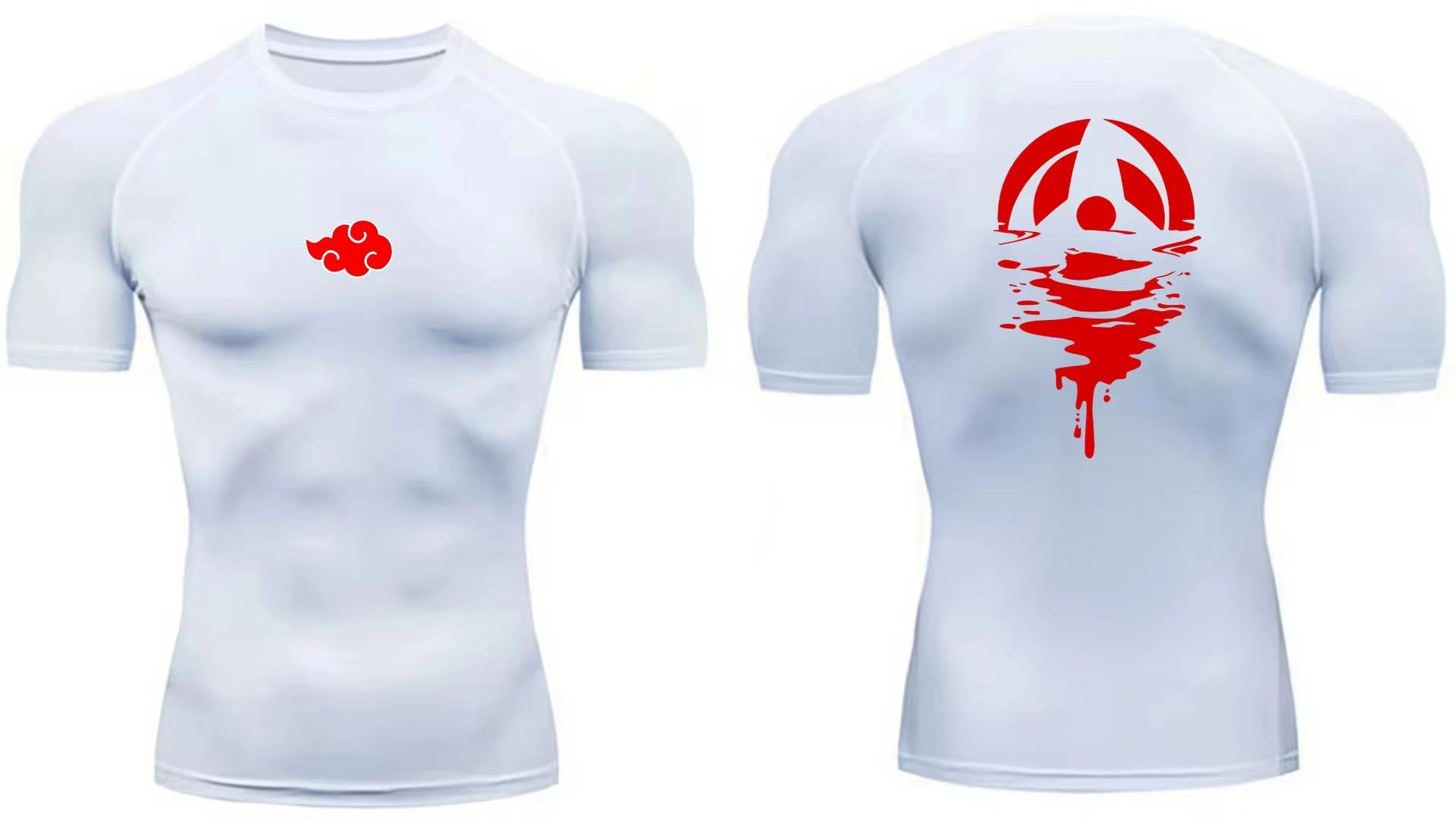 Anime hommes Compression chemise Fitness Sport course serré gymnase t-shirts athlétique entraînement