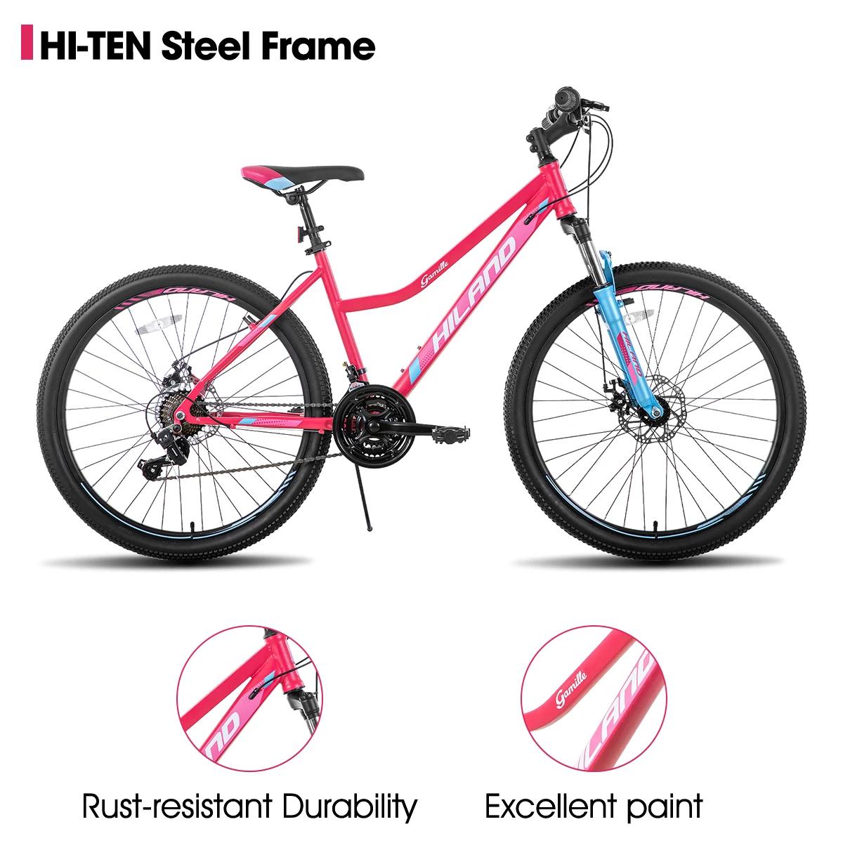 Hiland-VTT 26 pouces pour femmes et hommes, vélo avec cadre traversant, Shimano 21 vitesses, VTT à f