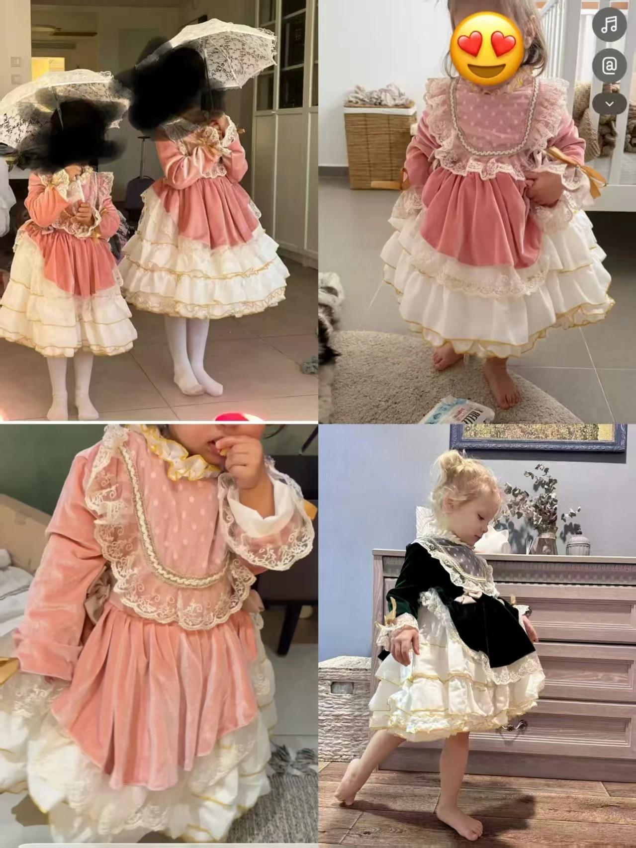 Robe de princesse en dentelle pour filles, Style palais, noël, carnaval, nouvel an, nœud papillon, f