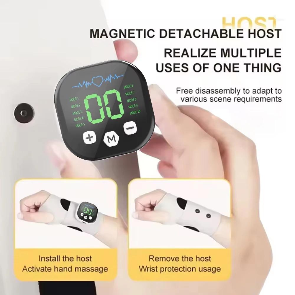 Masseur électrique de poignet et de main sans fil, 10 modes de Massage par Vibration, 29 niveaux de