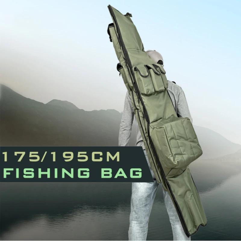 Sac de rangement pêche 175cm 195cm portable pliable étanche 1000D Oxford pour canne à pêche