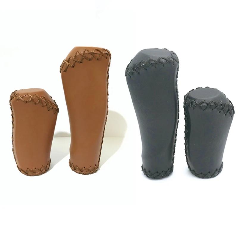 Guidon de vélo pliant calibre 22.2mm housse de guidon en cuir cousu couverture de poignée de vélo po