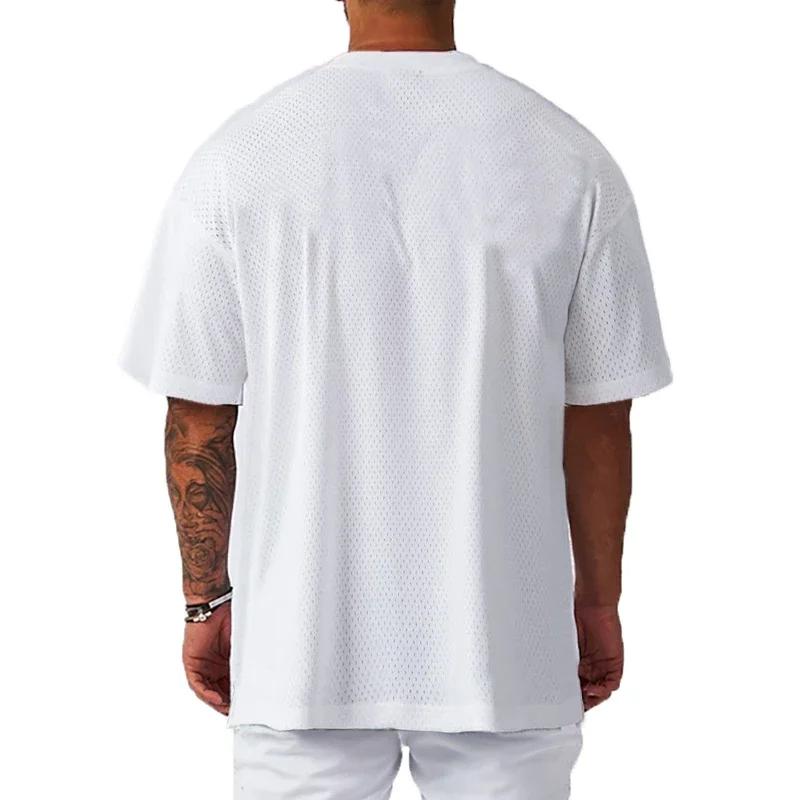 T-Shirts de Sport amples surdimensionnés à manches courtes, épaules tombantes, chemise de musculatio