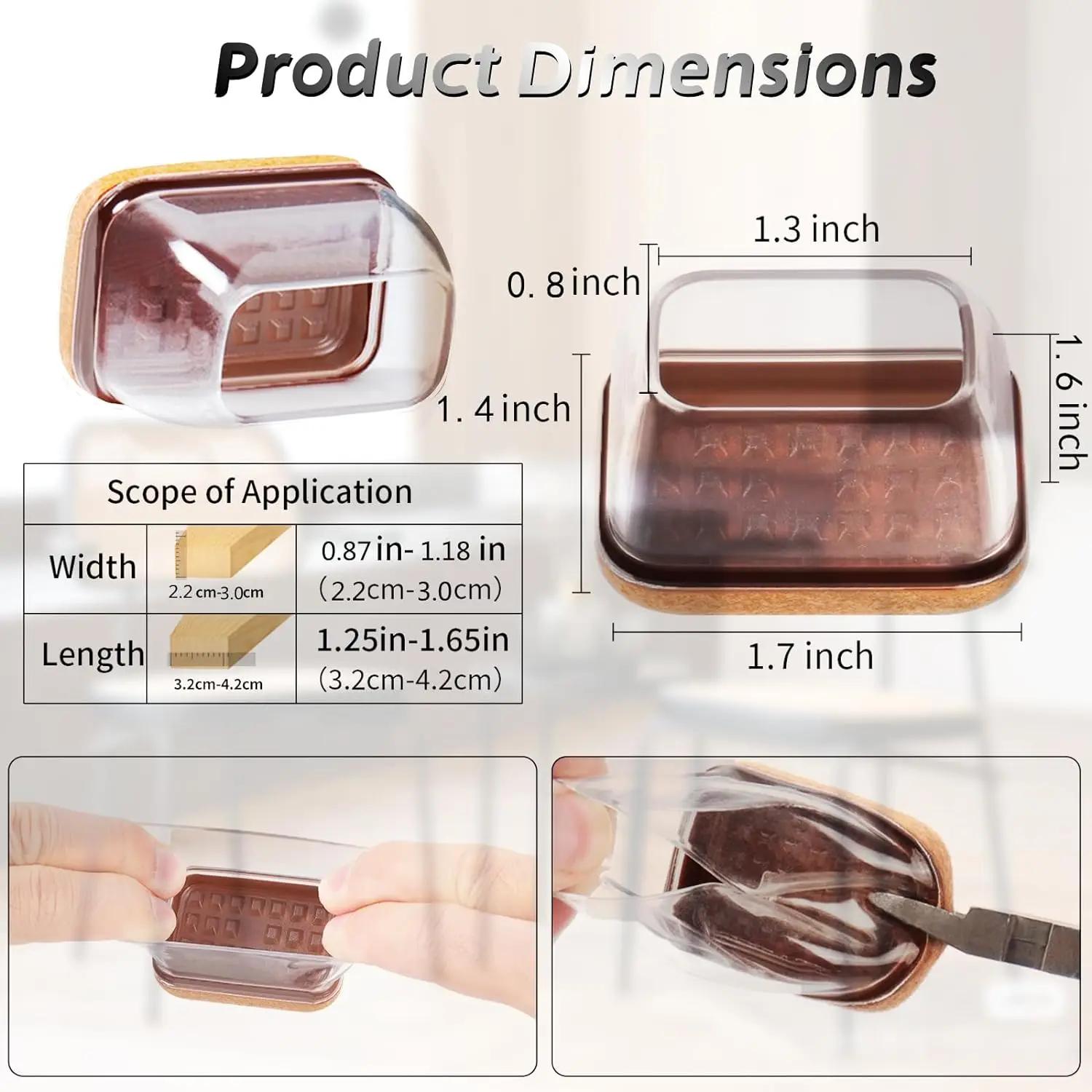 Capuchons de sol en Silicone pour pieds de chaise, 8 pièces, protecteurs rectangulaires avec embouts
