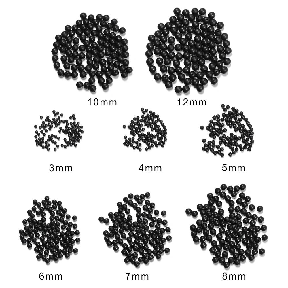 Perles de pêche rondes, souples et dures de 3mm à 12mm, accessoires pour leurres, hameçons, 100 pièc