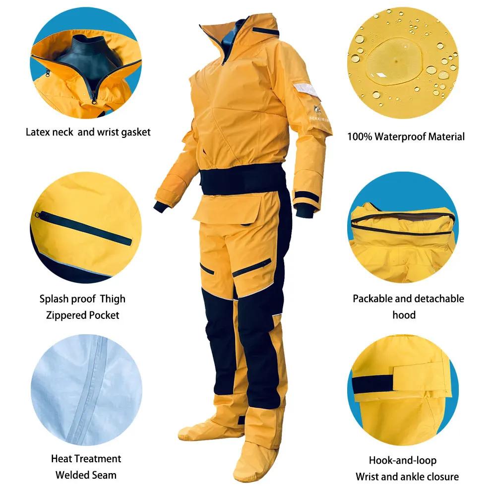 Combinaison sèche imperméable à capuche détachable, entrée avant, vêtements pour kayak, pagaie, Raft