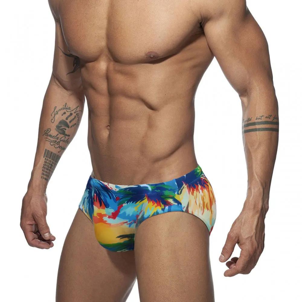 Marque Sexy slips maillot de bain serré Stretch maillot de bain hommes marque Surf été plage pantalo