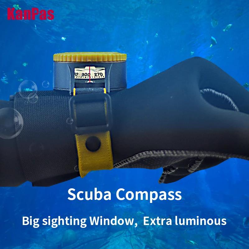 Boussole de plongée KANPAS 6BAR étanche avec signal lumineux pour navigation sous-marine précise