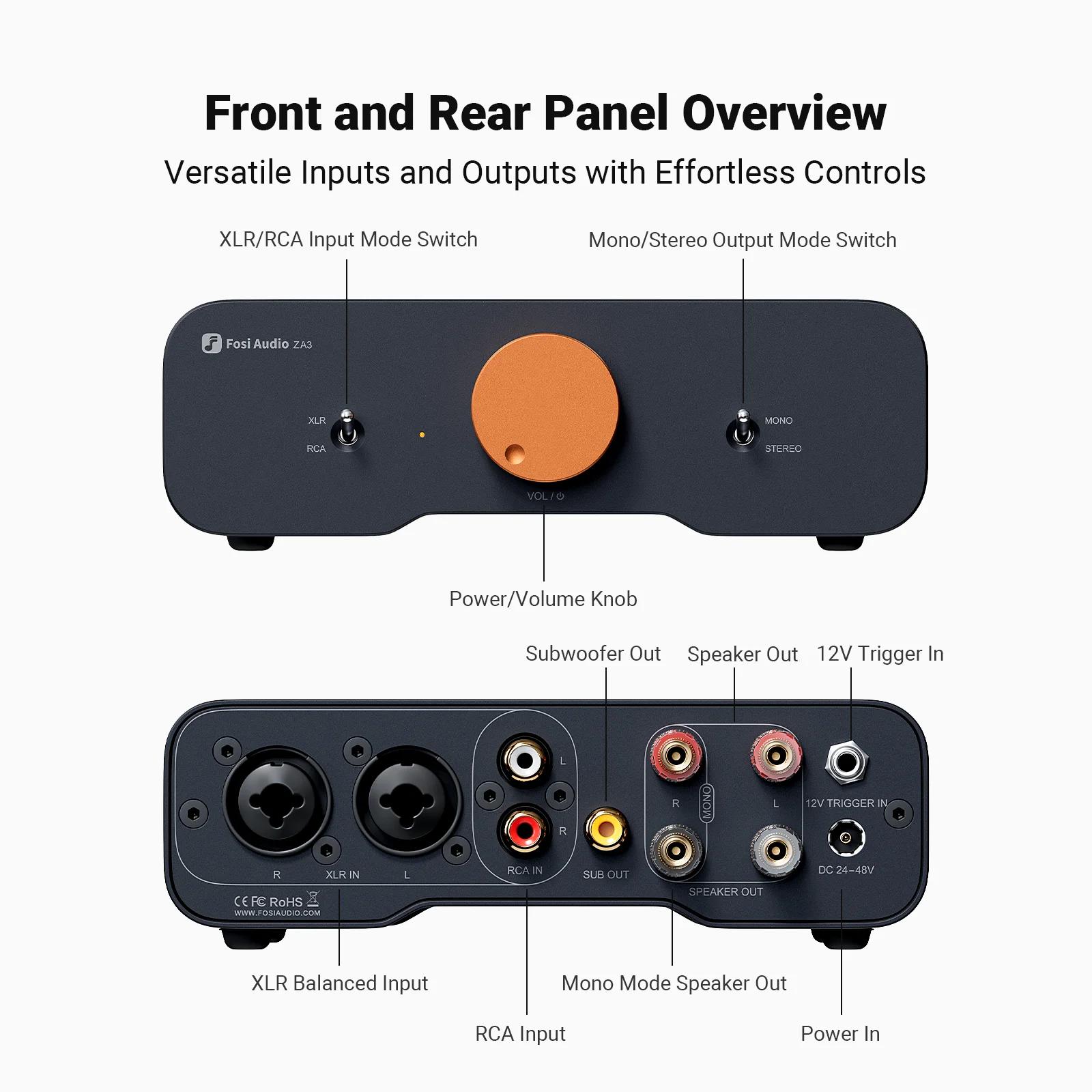 Amplificateur de puissance stéréo Fosi Audio ZA3 TPA3255 Classe D HiFi pour enceintes bibliothèque p
