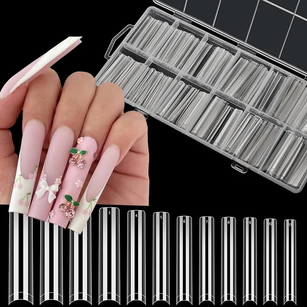 240PC professionnel 3XL Extra Long clair carré ongles conseils 12 tailles demi-couverture ongles acr