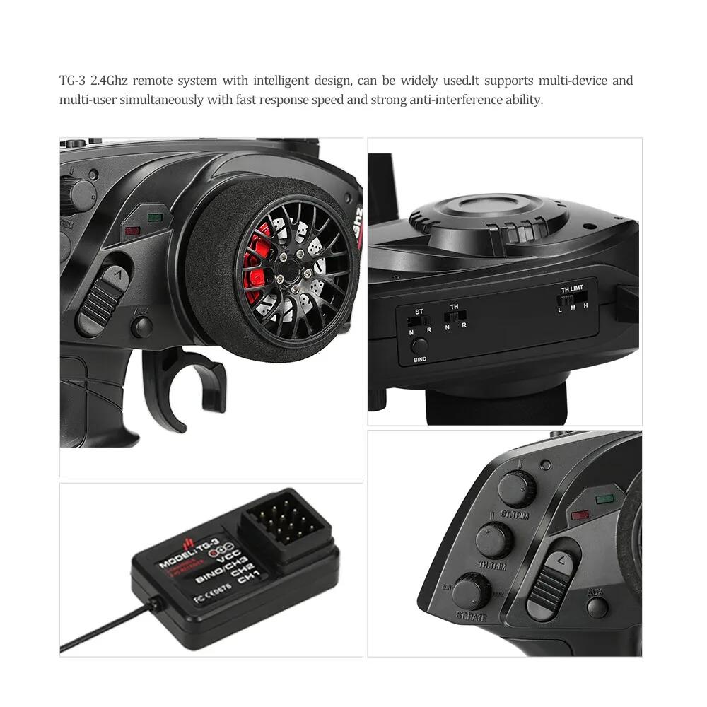 GoolRC TG3 2.4GHz 3CH transmetteur de télécommande radio numérique avec récepteur pour bateau de voi