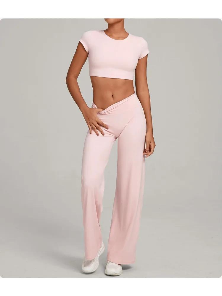 Pantalon de Yoga moulant dos nu, séchage rapide, jambes droites, sport, Fitness, course à pied, ense