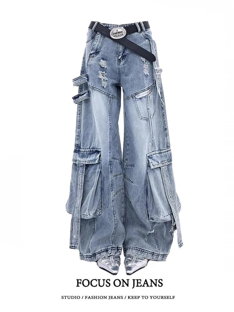 Jean noir femmes Style américain Y2K 90S Vintage taille haute Jean pantalon droit Streetwear décontr
