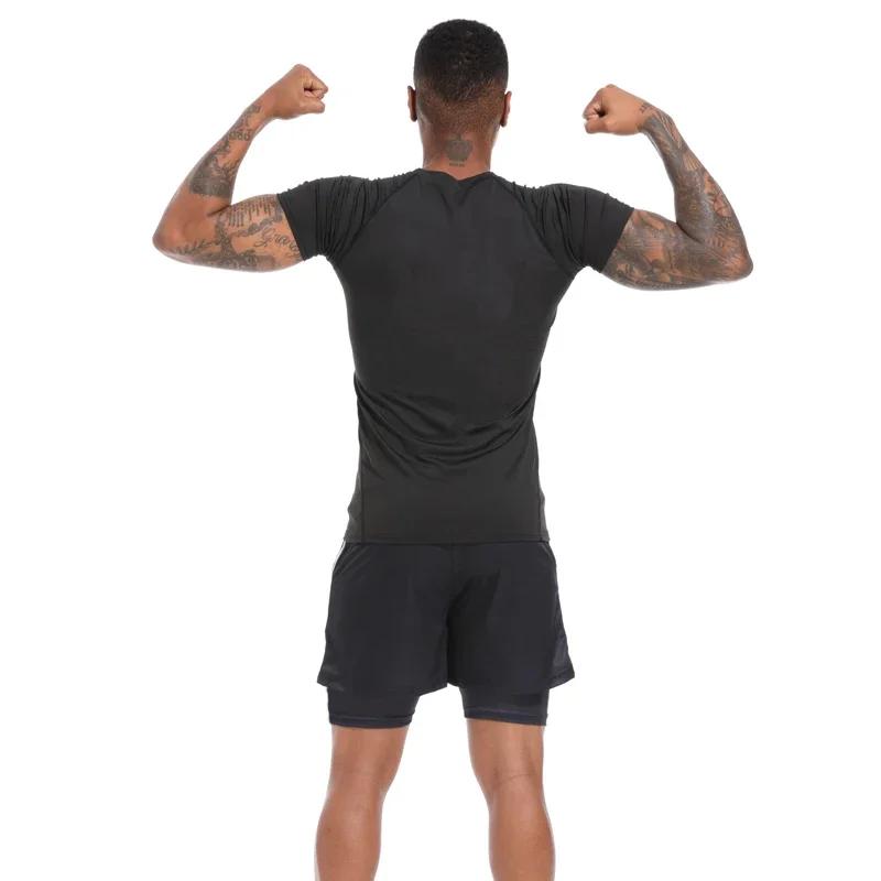 T-shirt compression fitness Y2K spider print 2024 - Haut musclé homme sport été serré