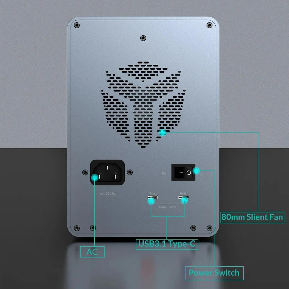 Boîtier de disque dur Yottamaster 5 baies USB3.1 (GEN2) type-c boîtier de disque dur externe prise e