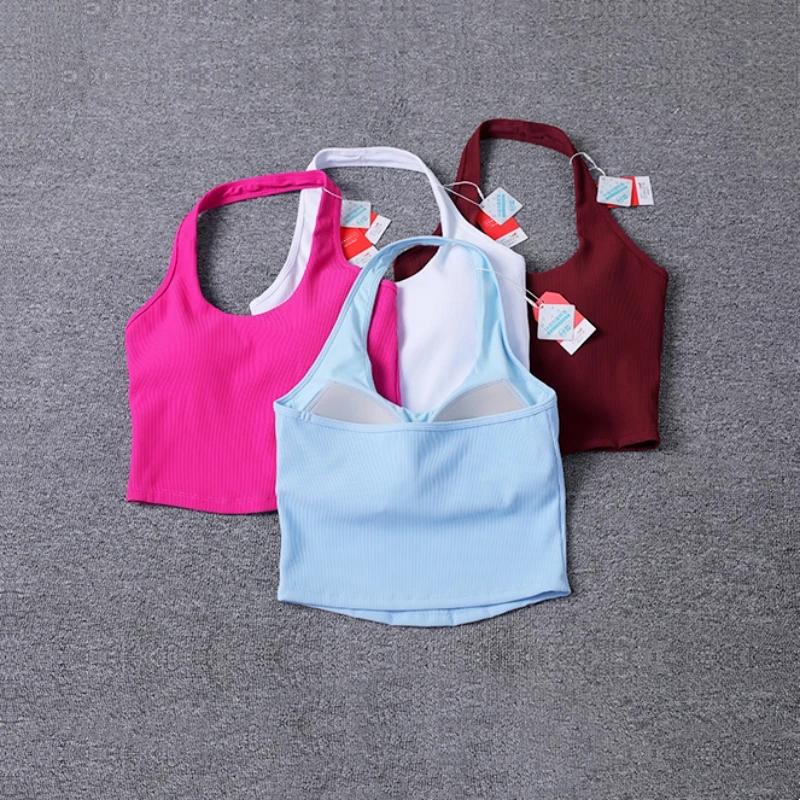 Soutien-gorge de sport dos nu pour yoga et fitness - Rembourré super doux couleur unie